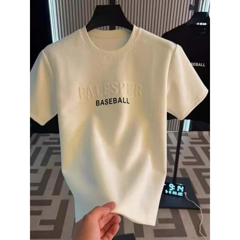 New Men's Summer Light Luxury Versatile Round-Neck Letter Print Short-Sleeve T-Shirt, Casual Style - view 4
