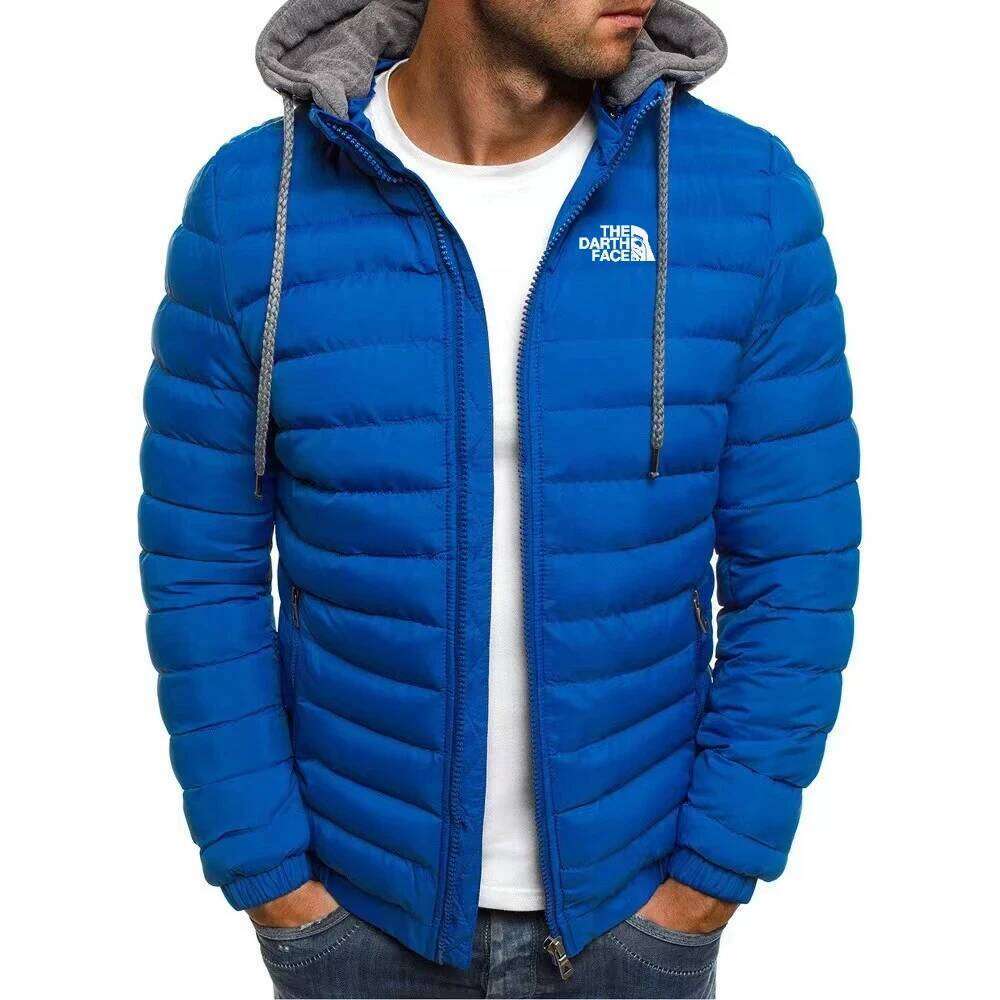 2024 casual outdoor winter men's warm zipper street business travel slim fit fashionable hooded jacket J260626 - view 5