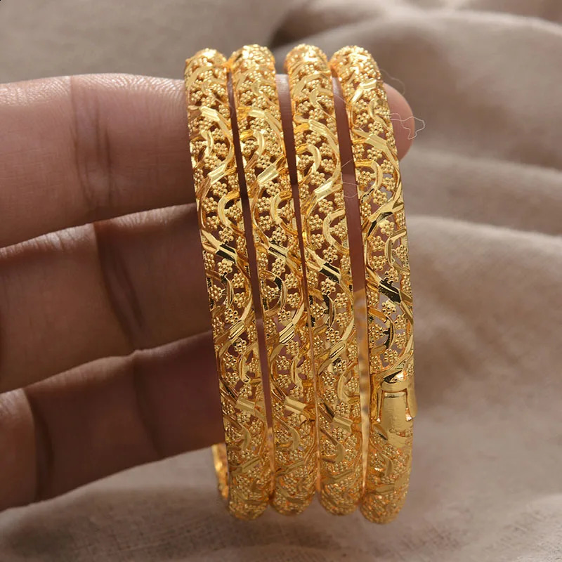 Bracelets Dubai Gold Color Bangles For Women Men Girls Wedding Banquet Party Adorn Bracelet Gift Free Shippin 260626 - view 6