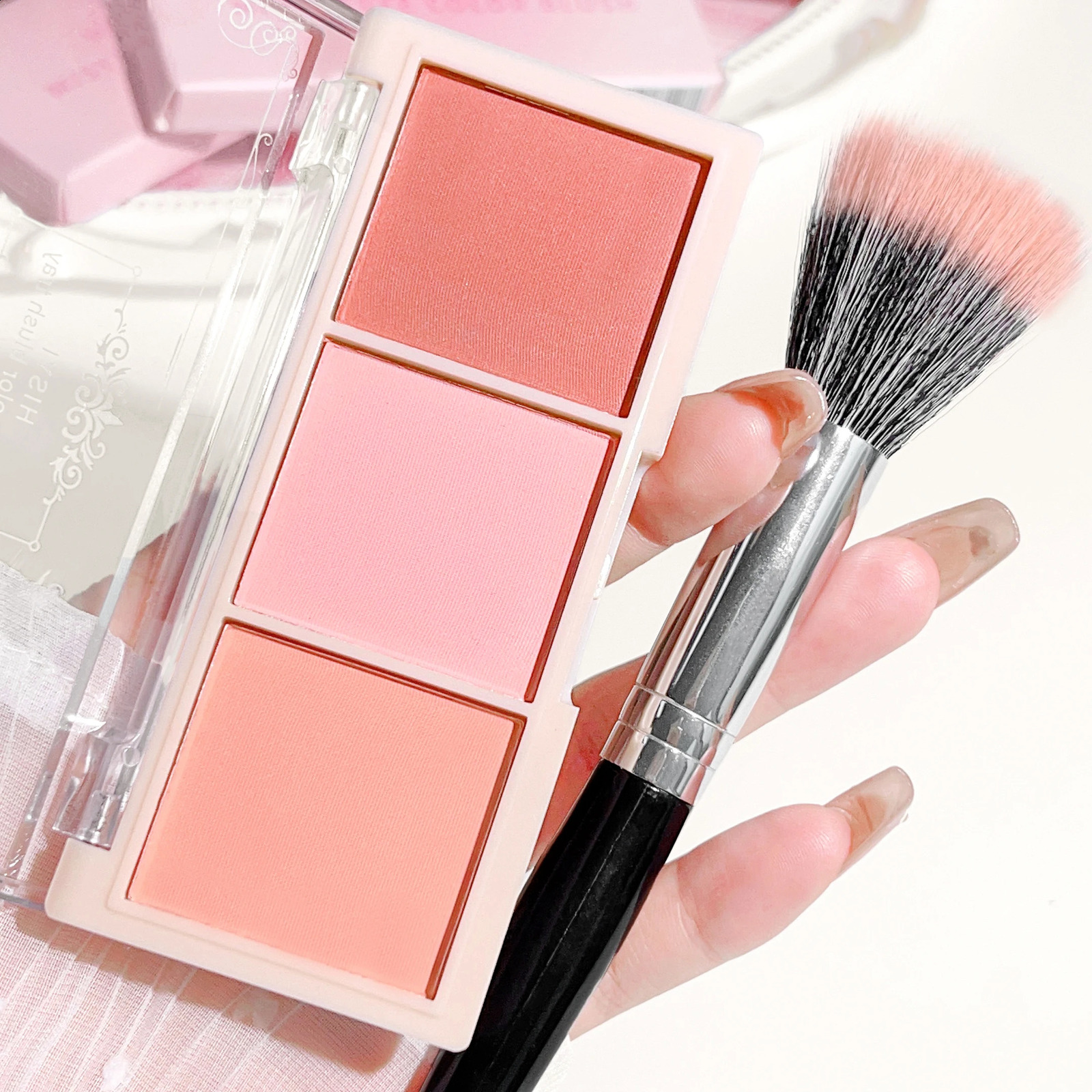 HISYI three-color blush natural color rendering delicate non-flying powder matte rouge holding makeup clear vitality girl blush 260625