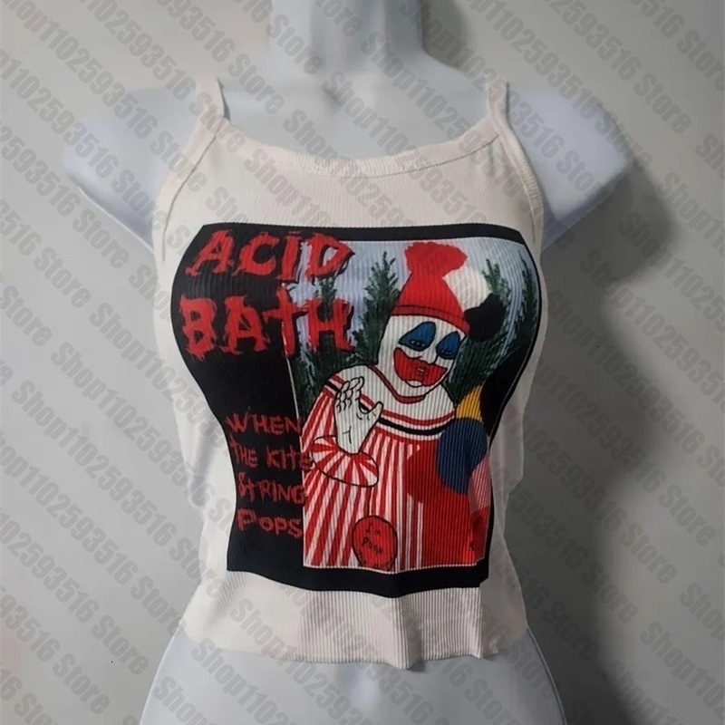Tanks Camis Crop Top Women Aesthetic Emo Women's Corset Crop Tops Y2k Female Clothing 90s Clothes Vintage Tops With Suspenders 260603