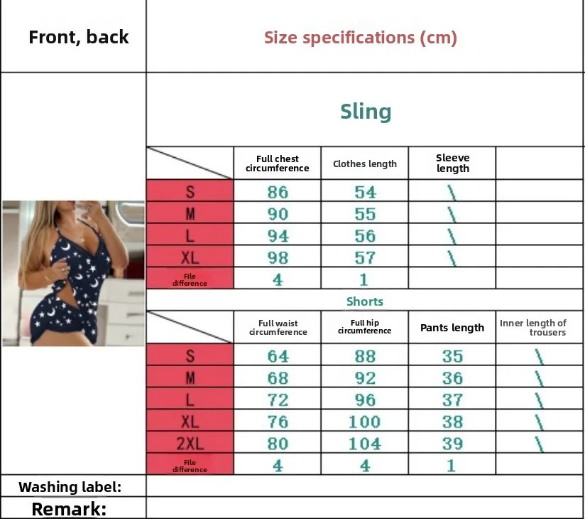 Summer Casual Loungewear Sleeveless Suit Lace Suspender Shorts Pajamas 260625 - view 5