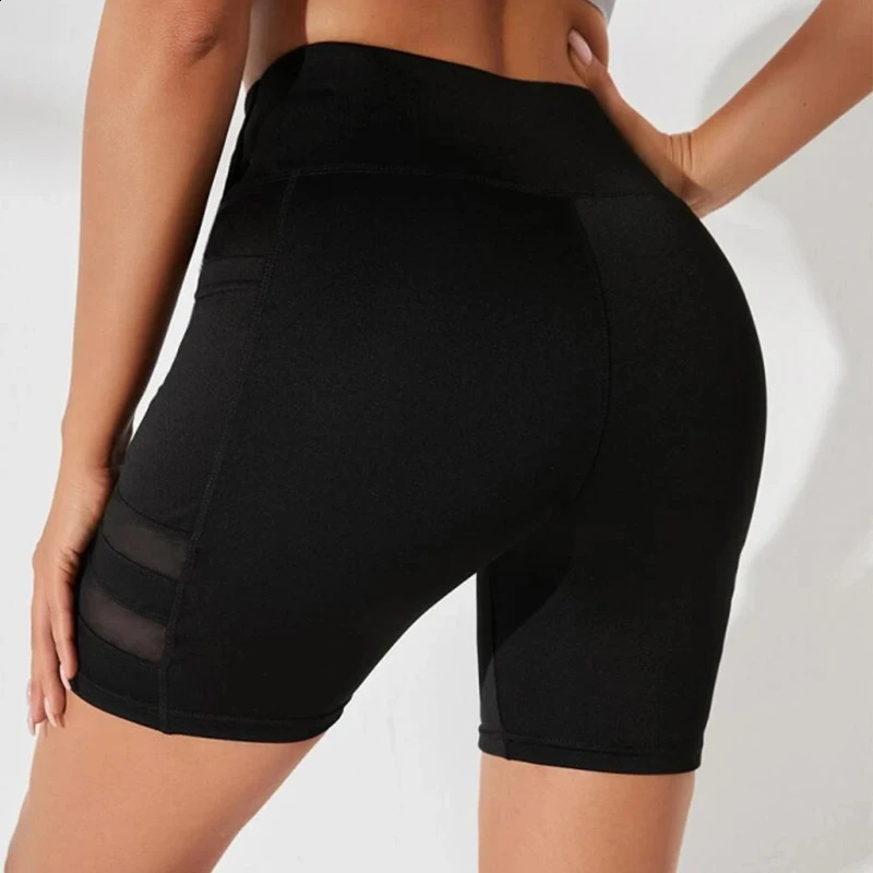 Womens Yoga Shorts High Waist breathable Leggings with Pocket Tummy Control Gym Running Compression for Sports shorts leggings 260626 - view 3