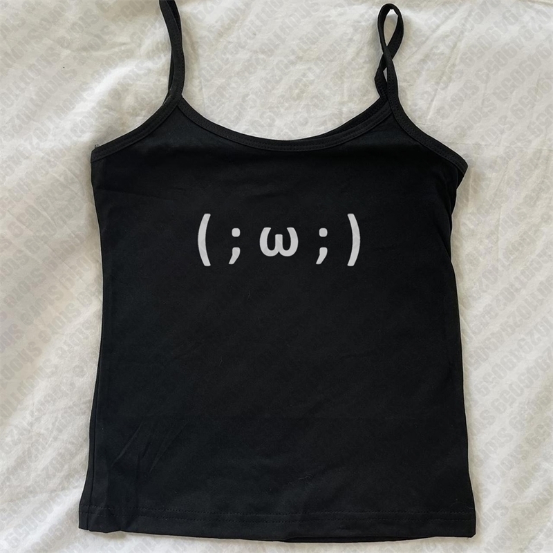 Y2k Clothes Letter Graphic Print Grunge Vintage Punk Slim Crop Top Camisole Female Clothes Tank Emo Girl Crop Top 2000s Tee 260603