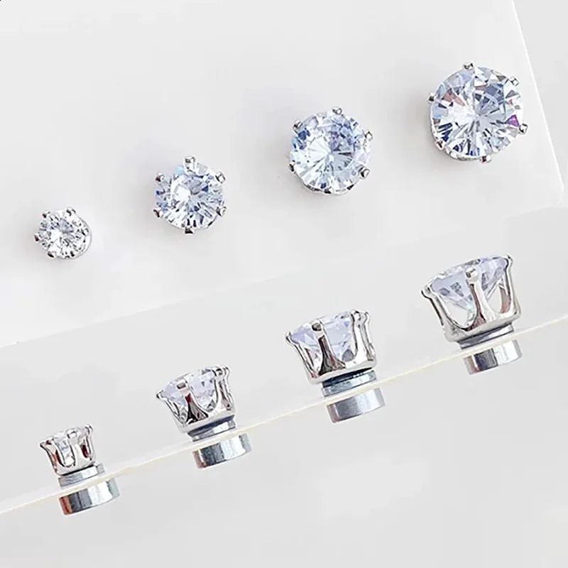12pcs Simple Magnetic Earrings Ear Clips for Men Women Stud Earring Zircon Bone Cochlear No Piercing Jewelry Gift 260623 - view 6