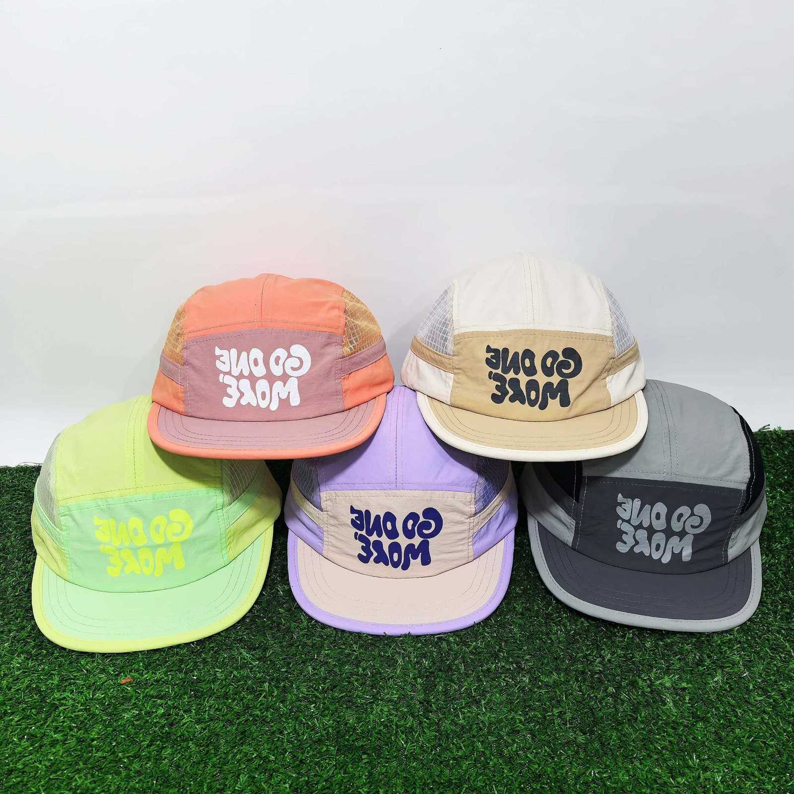 Sale GO ONE MORE Hot Letter Print 5 Panel Quick Dry Mesh Splicing Baseball Outdoor Sports Running Hats for Men Women M260626