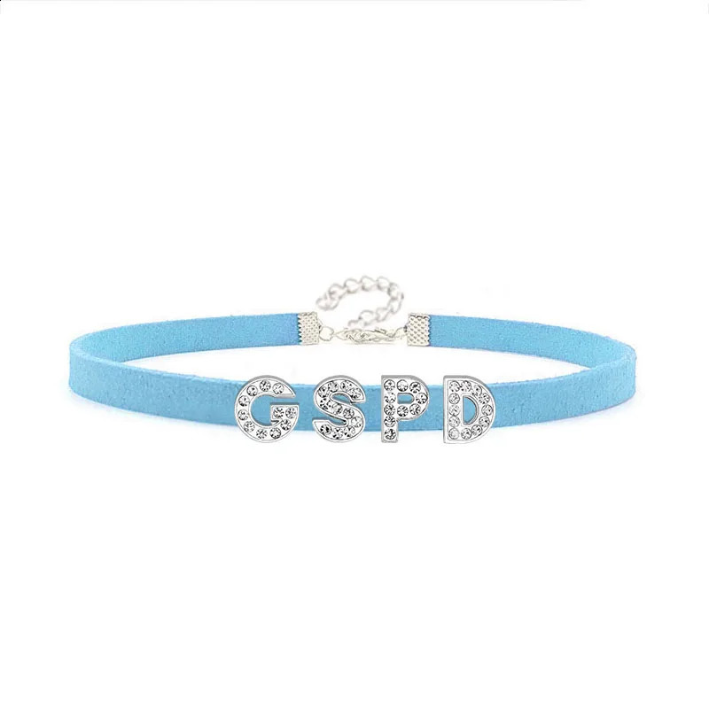 Sexy Rhinestone Letters GSPD Choker Necklace for Women Girls DIY Personalized Harajuku Collar Chocker Fashion Jewelry Gift 260624 - view 5