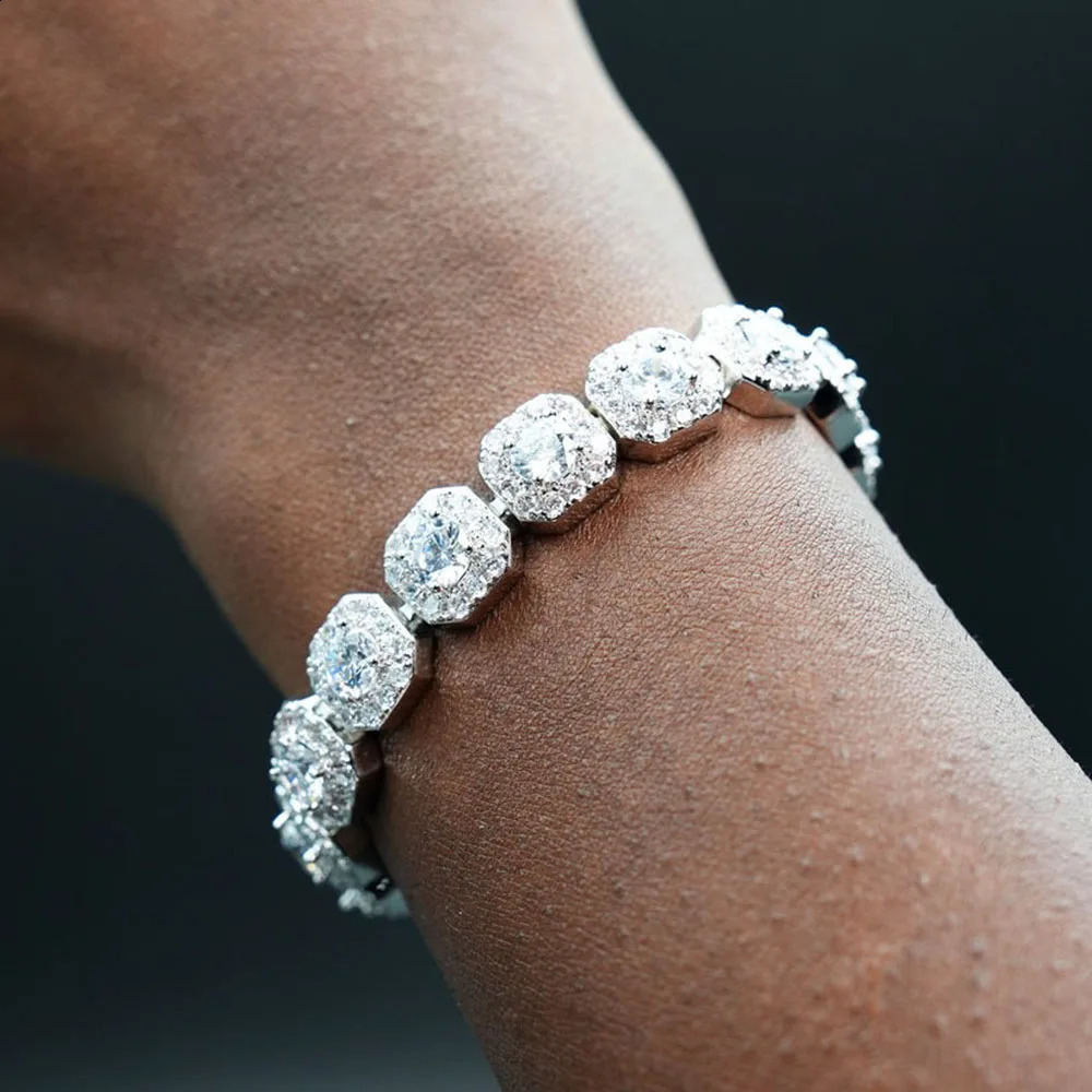 Valentine Day Cluster Tennis Bracelet Hip Hop Jewelry Sparkle 5A CZ Diamond 10/12mm Rock Sugar Tennis Bracelet Gift 260626 - view 6