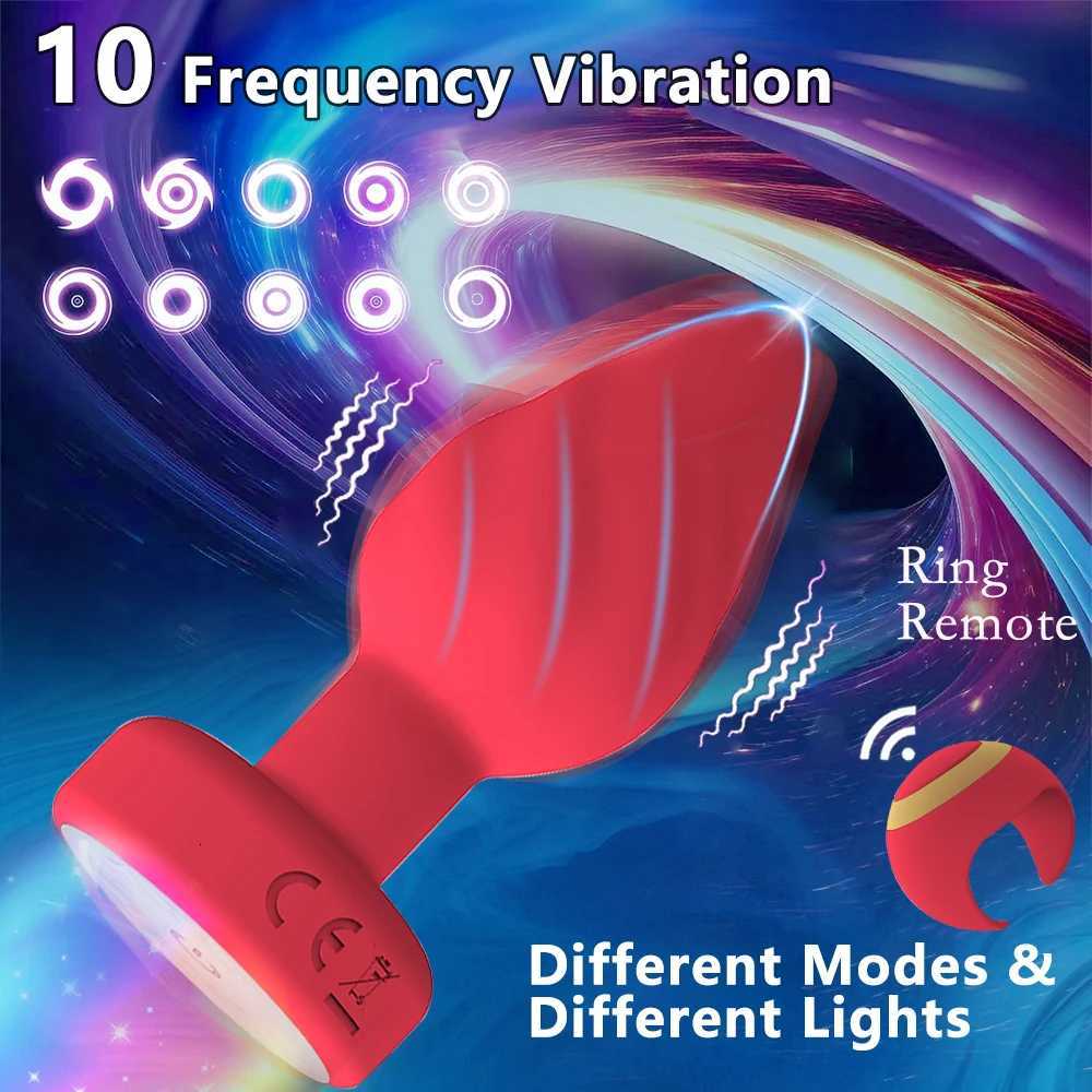 Vibrator Anal plug Portable LED Butt Plug 10 Vibration Ring Wireless Remote Prostate Massager Adult Sex Toys for Women Men Gay M260626 - view 3