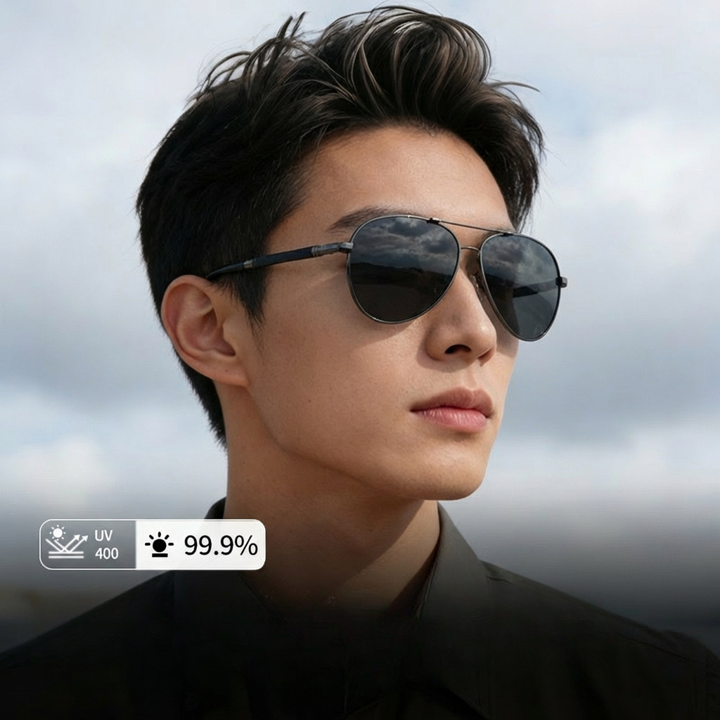 PB Q Pilot Style Double Bridge Men s Polarized Sunglasses Outdoor Sun Protection Driving UV Protection Sunglasses Wholesale - view 1