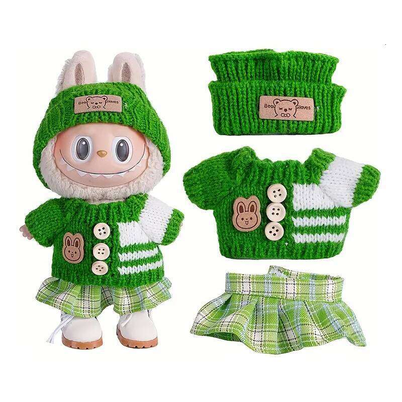 accessories Sitting Party Series Classic Dress Grid For outfit Kid Gift Labubu clothing labubu clothes 26Y0626 - view 7