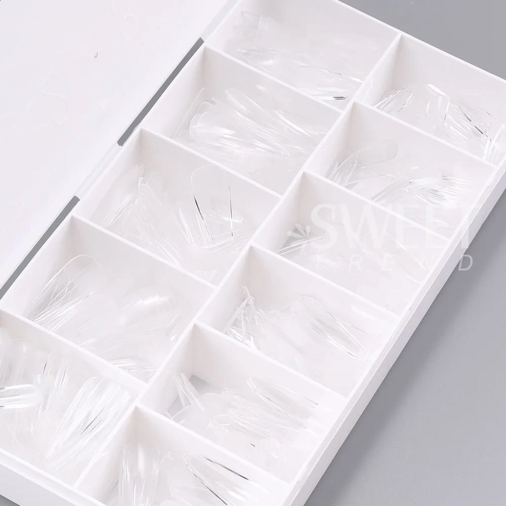550pcs Translucent Frosted Nail Tips Soft Almond Coffin Square Acrylic Soft Full Cover False Nails Matte Press On Nails Manicure 260626 - view 5