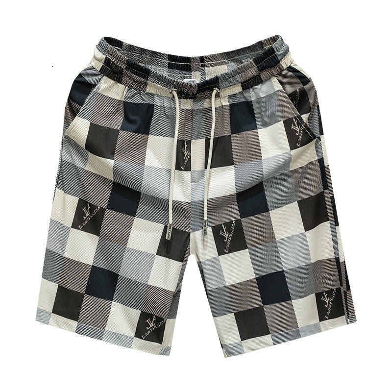 Summer New Men's Lightweight Casual High-Quality Plaid Print Knee-Length Beach Shorts - view 6