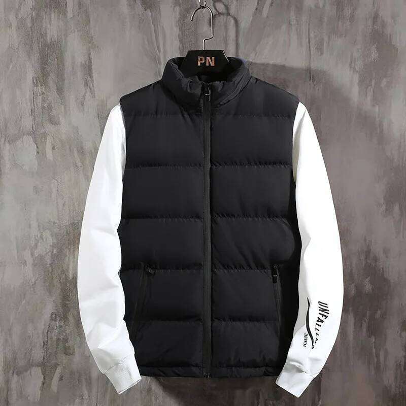 Mens Vest Jacket Warm Sleeveless Jackets Winter Waterproof Zipper Coat Autumn Stand-up Collar Casual Waistcoat Brand Clothing W260626 - view 7