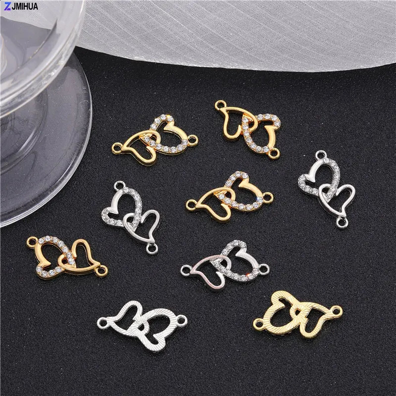 10pcs Crystal Charm Connectors For Jewelry Making Supplies Multiple Style Animal Heart Pendants DIY Bracelet Earring Accessories 260623 - view 5