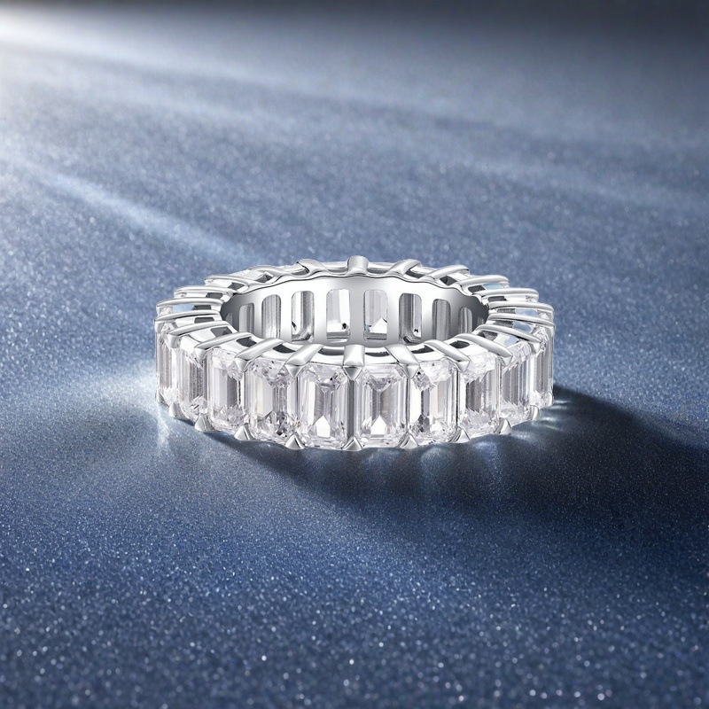 Choucong Ins Top Sell Wedding Rings Tennis Luxury Jewelry Real 100% 925 Sterling Silver Emerald Cut High Carbon Diamond Promise Stackable Women Bridal - view 6