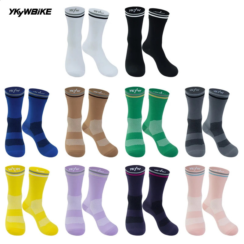 YKYWBIKE 2026 Sports Socks Unisex Cycling Pro Team Sock Soft Comfortable Highwicking Running Bicycle 260622