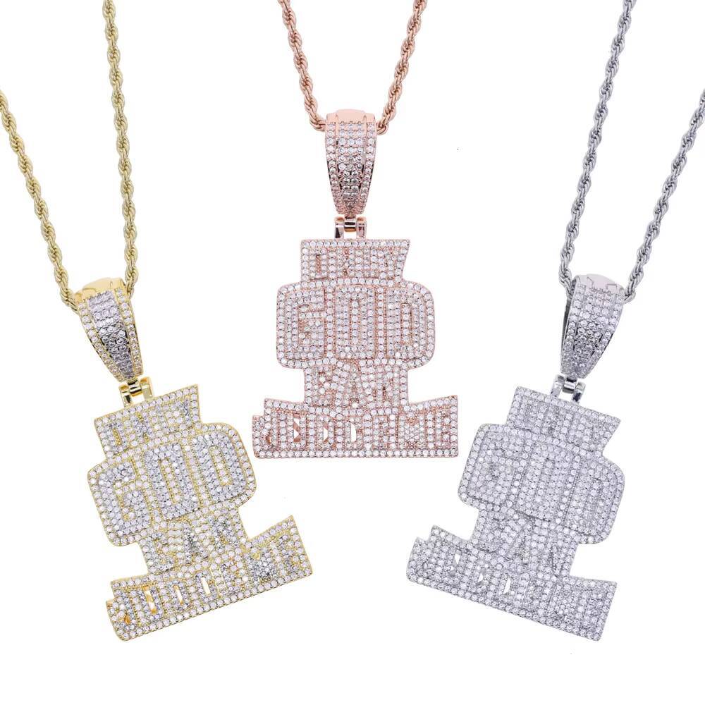 Wholesale Hip Hop GOD Letter Pendant Necklace Punk Rapper Charm Men's Streetwear Jewelry - view 6