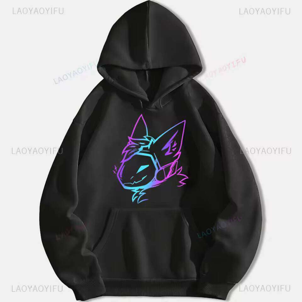 Groovy Protogen Bust Lineart Anime Graphic Unisex Hoodie Oversized Streetwear Y2K Aesthetic Cyber Kawaii Gamer Apparel W260626 - view 7