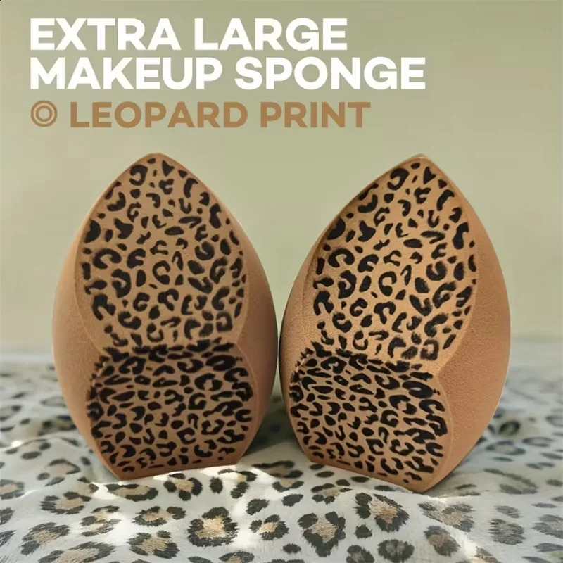 12pcs Large Leopard Print Makeup Sponge WetDry Dual Use Threecut Liquid Foundation Application 260615