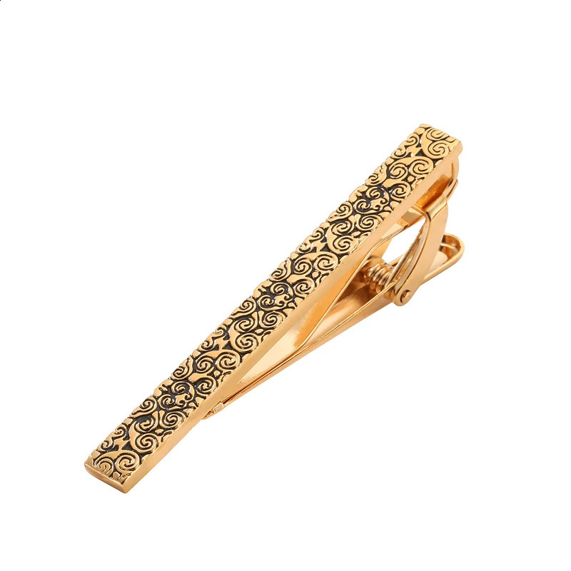 High quality carved rose tie clip fashionable mens tie wedding shirt clip brass material tie clip 260626 - view 3