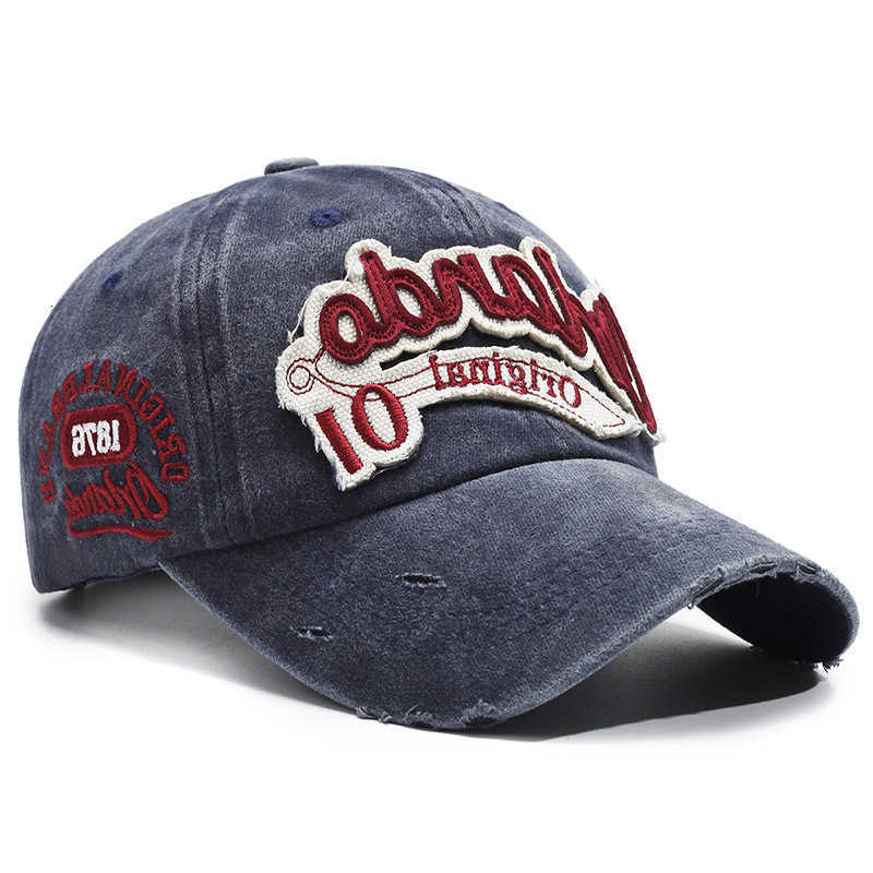 retro distressed baseball American-style washed with holes visor that makes the face look smaller M260626