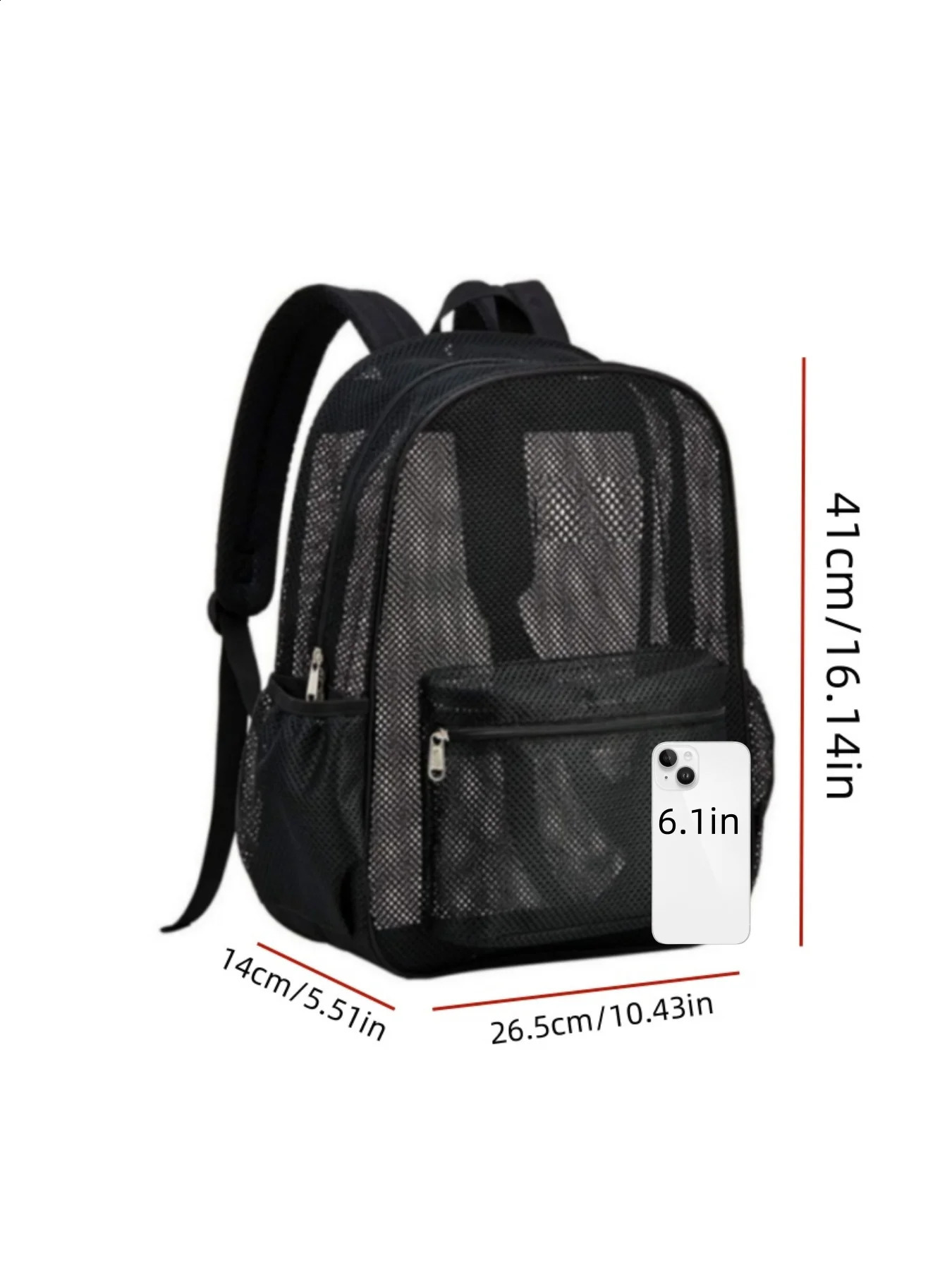 Womens Mesh Breathable Backpack Portable Hollow Casual Outdoor Travel Storage Bag 260626 - view 6