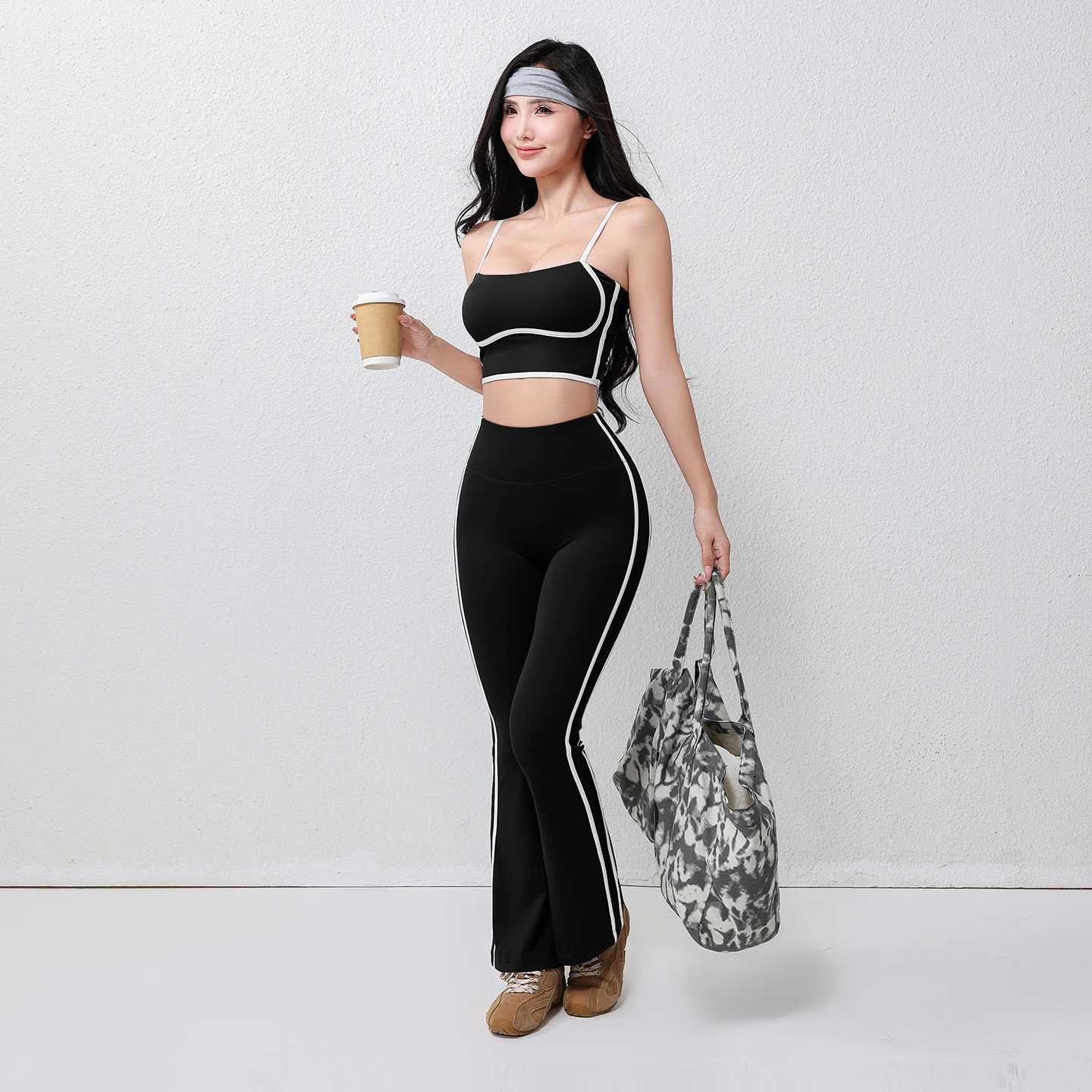 Flare Womens plus Size Fitness Yoga Pants Four-Way Stretch Breathable Full Length Elastic Waist Hip Lifting Yoga Trousers M260626 - view 4