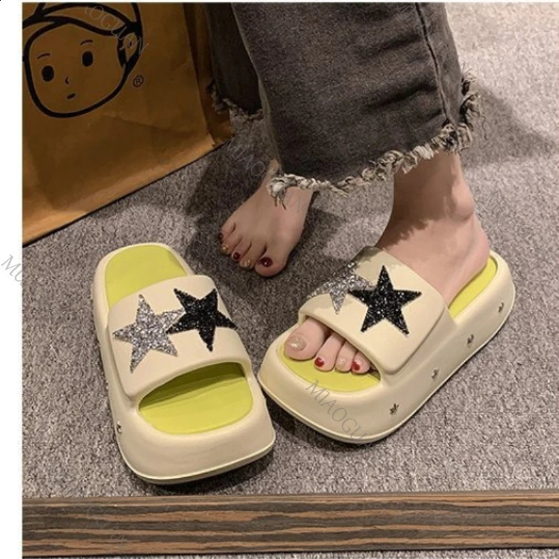 Summer 7CM Platform Slippers 2026 Fashion Shine Star Women Comfy Soft Sole EVA Slide ShoesS Non Slip Beach Vacation Sandals 260626 - view 6