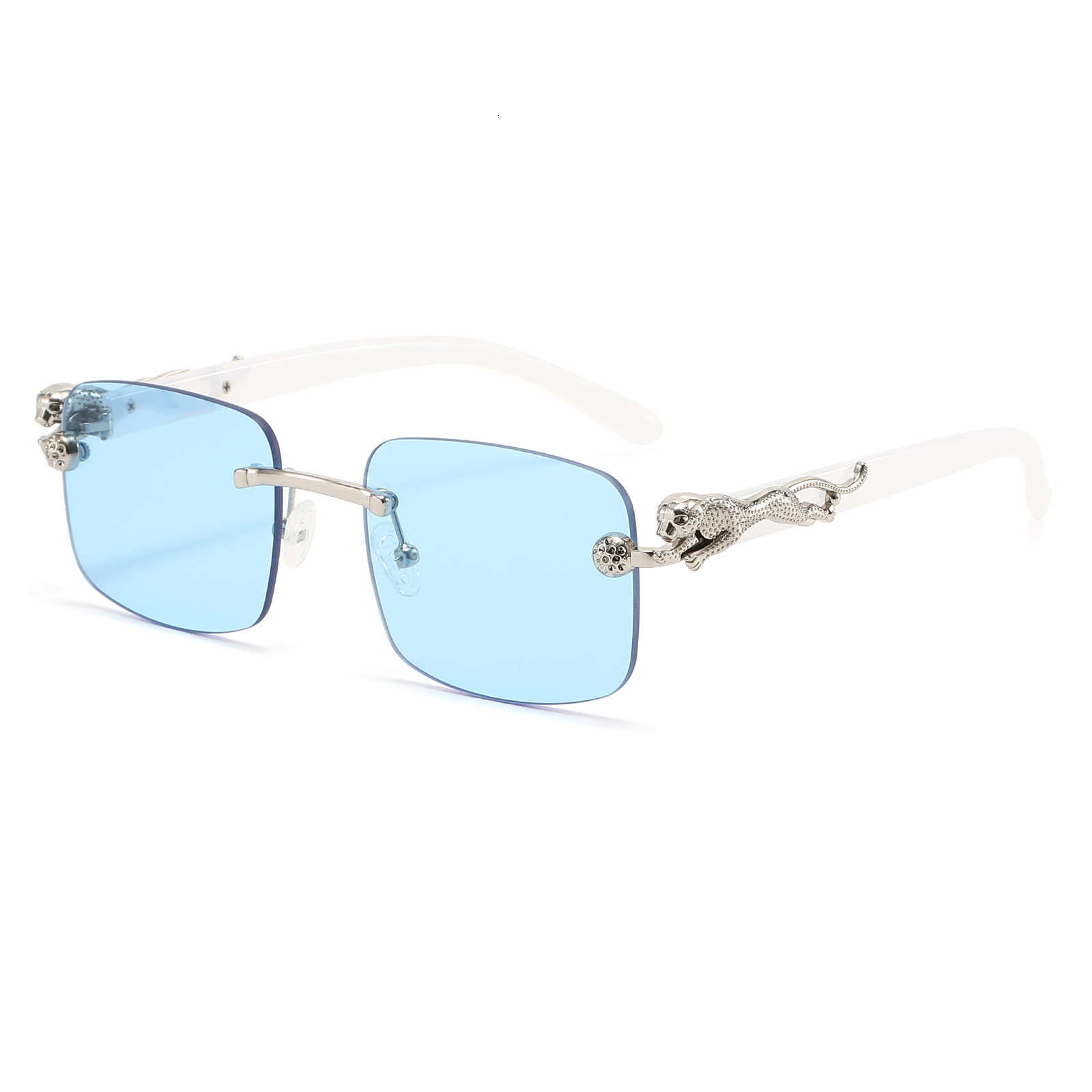 New Fashion Frameless Cut-Edge With Leopard Temples, European And American Men's High-End Retro Trendy Sunglasses - view 1