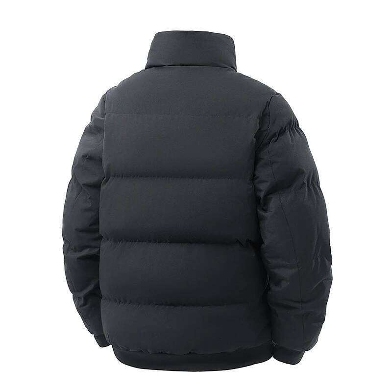Men's 3D Quilted Puffer Jacket, Thickened Cotton Winter Coat, Stand Collar Warm Outerwear Cold Weather / Daily Wear J260626 - view 3