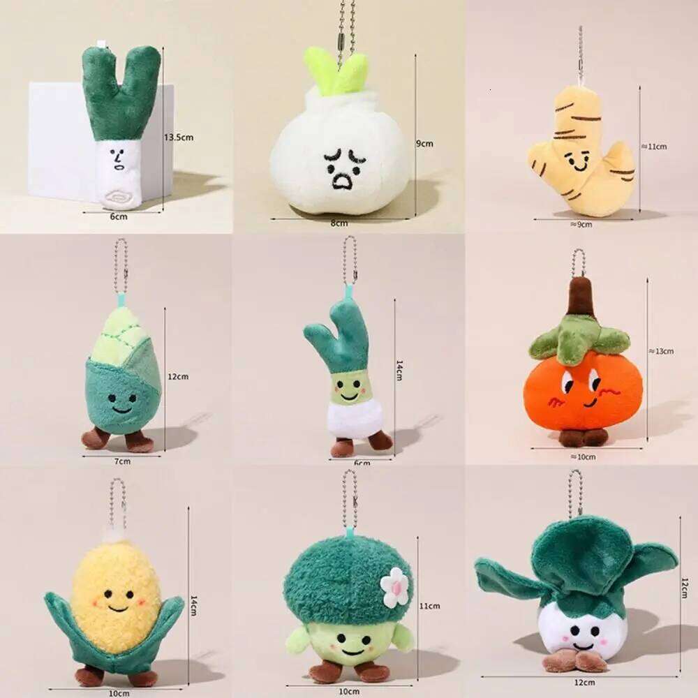 Creative Funny Plant Plush Doll Keychain Vegetable Scallion Cute Bag Pendant Schoolbag Accessories Gifts Car Key Ring 26Y0626 - view 6