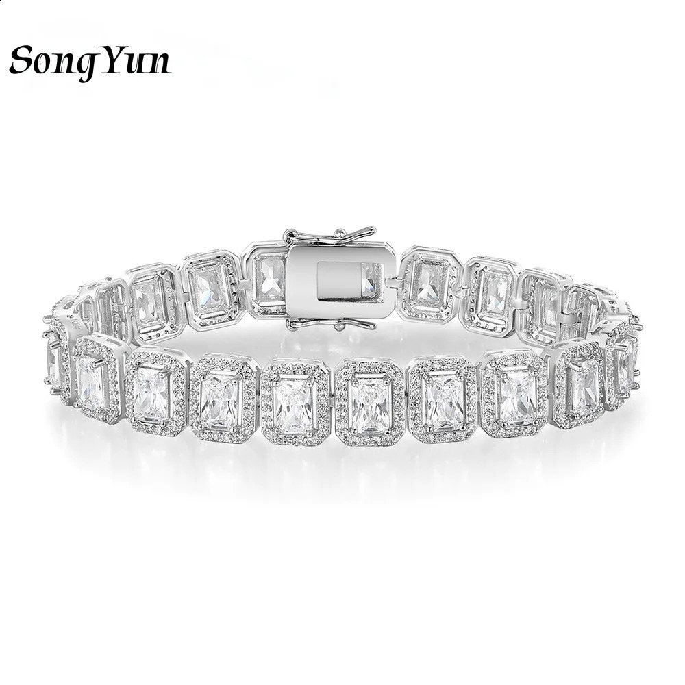 SY y Jewelry 925 Sterling Silver Bracelet 18K Gold Plated Bangle CZ Zircon Tennis Chain Bracelets For Women Fine Jewelry 260626