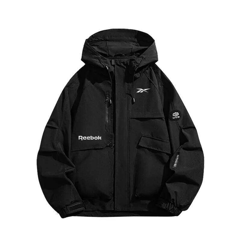 Reebok logo 2026 men's windproof and waterproof jacket, spring-autumn casual multi-pocket design, youthful style, loose f W260626 - view 6