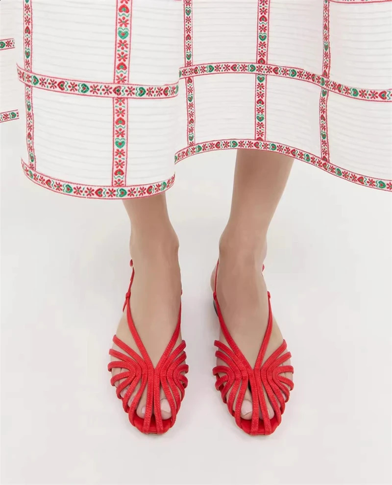 Women Plus Size Flat Gladiator Sandals Summer Sexy y Gold Narrow Band Hollow Out ner Party Dress Shoes Sandalias 260626 - view 5