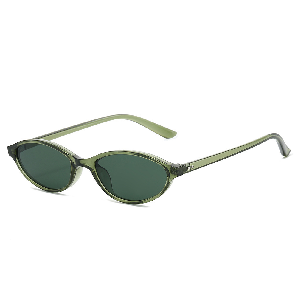 New Small-Frame Oval Cat-Eye Sunglasses 2026, European And American Personalized Plain Sunglasses, Popular Foreign Trade Model