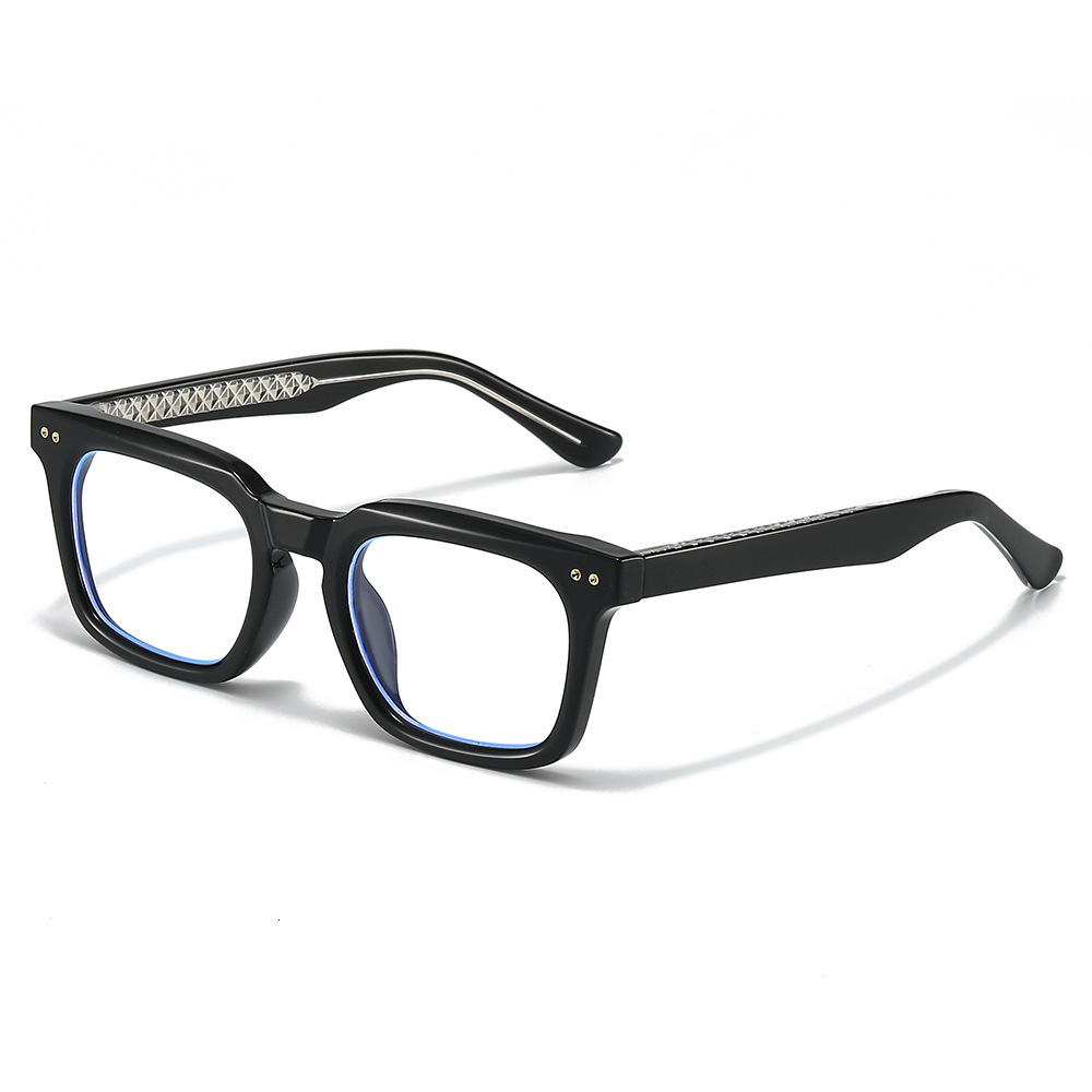 2026 European And American Premium Acetate Eyeglass With Pins, Fashionable Business Plain Lens Retro Square Rivet Tr90 Glasses Frame - view 6