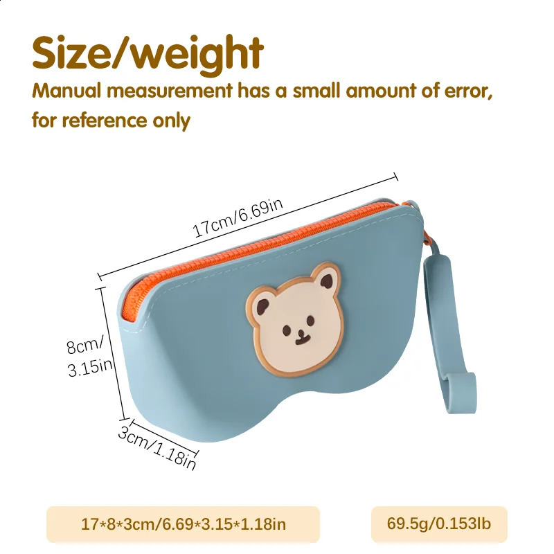 Bear Silicone Zipper Glasses Bag Sunglasses Storage Protective Cover Hanging Bag For Women Girls Waterproof Glasses Box 260625 - view 3