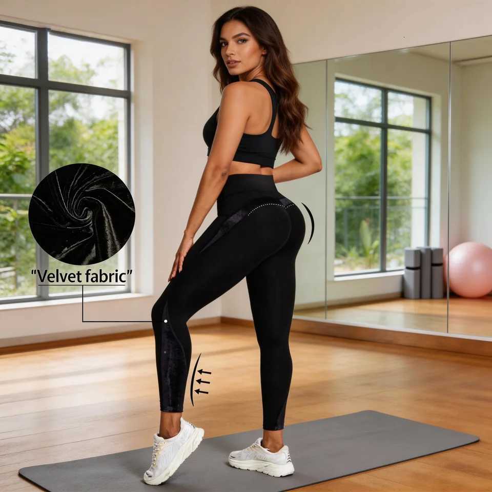 Yoga Leggings HighWaisted Stretch Womens Base Layer Tights QuickDry Running Fleece-Lined Paneled Tights Fitness Sports Leggings M260626 - view 7
