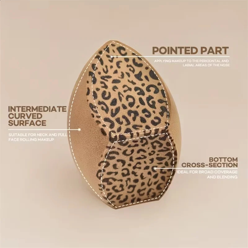 12pcs Large Leopard Print Makeup Sponge WetDry Dual Use Threecut Liquid Foundation Application 260615 - view 4