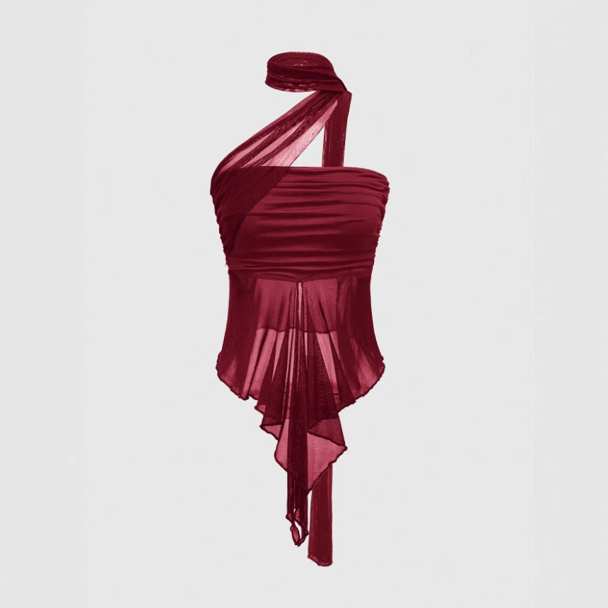 European And American Style Fashionable Mesh Tube Ladies, Sexy Tight-Fitting Backless Sleeveless Top For Women Sleeveless Top Sexy Suspenders - view 1