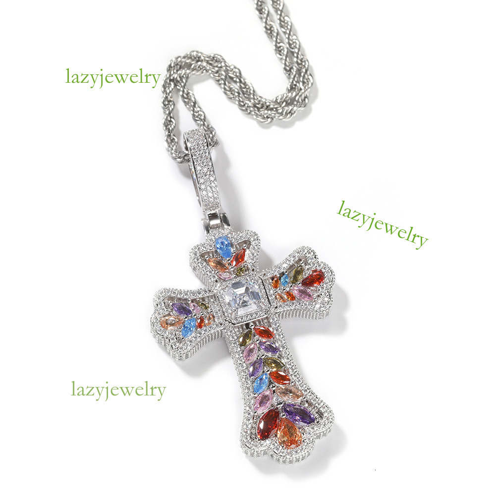 VVS Moissanite diamond-encrusted Cross Wheat Pendant s925 Silver Hip Hop Custom necklace 14k gold accessories - view 7
