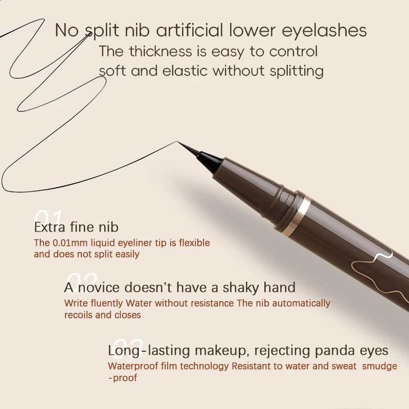 Smooth Very Fine Eyeliner Pen Longacting Quickdrying Waterproof Eyeliner Pen Suitable For Beginners Girls Holiday Gifts 260626 - view 5