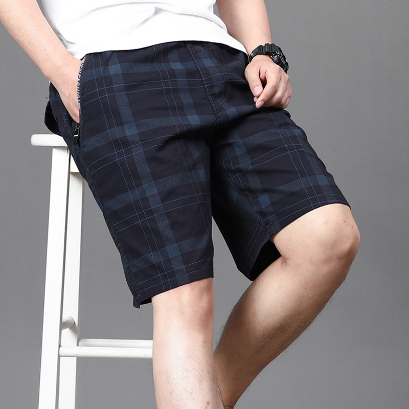 Summer Men's Shorts Pure Cotton Knee Length Casual Plaid Shorts Outdoor Home Golf Business Wear Versatile For Men