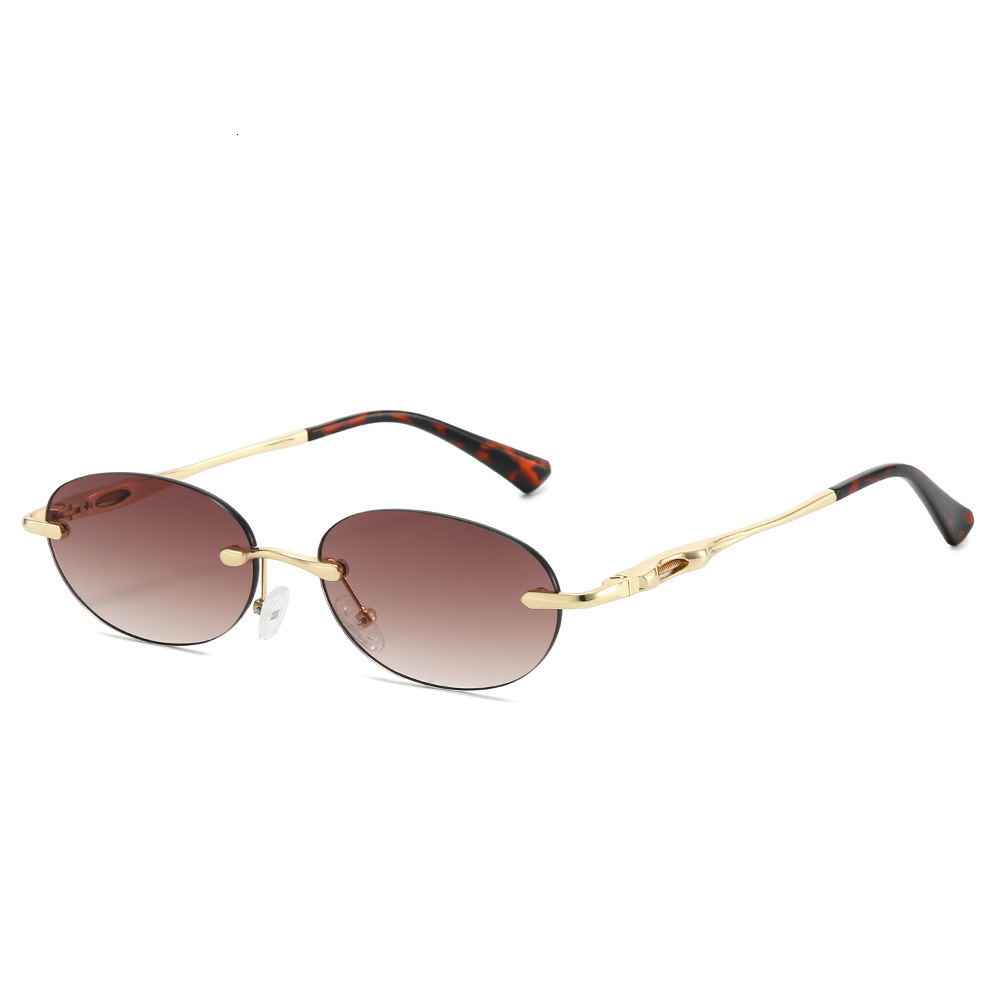 New Frameless Cut-Edge Internet Celebrity Fashion Trend, Metal Spring Legs, Women's Street Style Sunglasses, - view 1