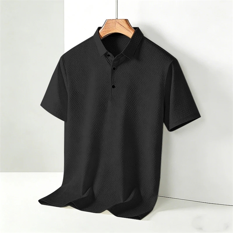 2026 Mens Ice Silk Polo Shirt Lightweight Quick Dry Short Sleeve Shirt for Business Daily Casual Wear Comfortable Male Tops 260618CJ