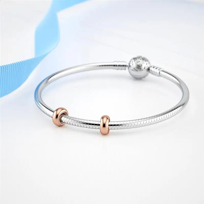 2pcsset Round Spacer Beads Bracelet Smooth Spacer Stopper Beads Fit Bracelet Bangle DIY Jewelry Making Charms 260626 - view 3