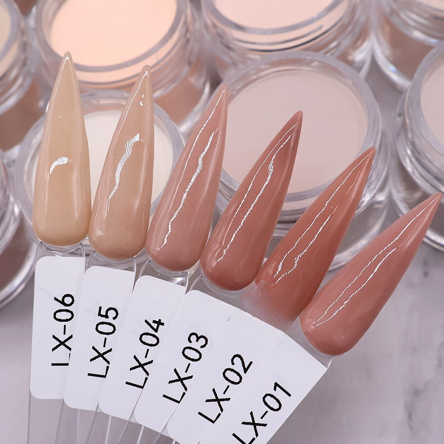 1KG Bulk Nude Skin Acrylic Nail Powder 12 Shades LX01-LX12 Soak Off Dipping Builder For Carving Extension Salon OEM Wholesale - view 3