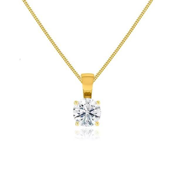 Custom New Simple VVS Round Cut Gold Plated Moissanite Pendant Women's Fine Jewelry - view 5
