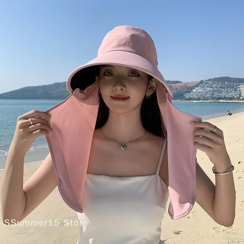 RWomen Sunshade Shawl Cap Detachable Wide-Brimmed Anti-UV Visor Cap Sun Protection Picking Tea Hat Outdoor Riding Hat 260625 - view 6